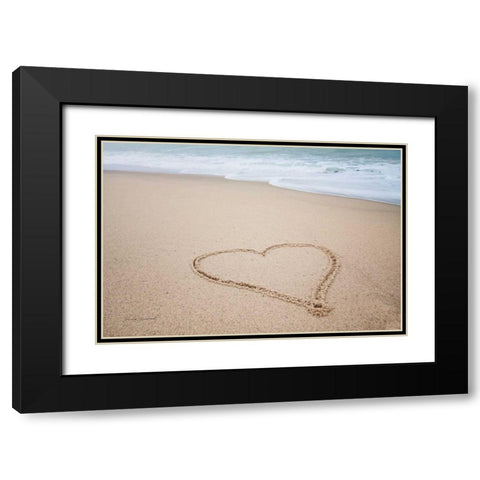 Beach Love I Black Modern Wood Framed Art Print with Double Matting by Marshall, Laura