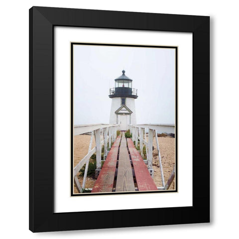 Brant Point Lighthouse Black Modern Wood Framed Art Print with Double Matting by Marshall, Laura