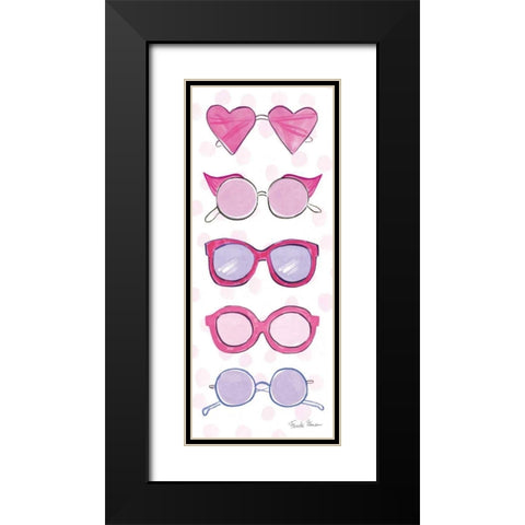 Think Pink V Black Modern Wood Framed Art Print with Double Matting by Zaman, Farida