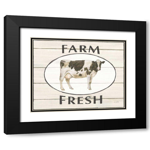 Country Cow IV Black Modern Wood Framed Art Print with Double Matting by Wiens, James