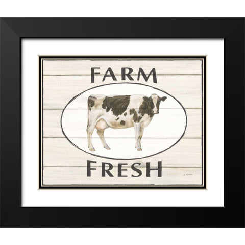 Country Cow IV Black Modern Wood Framed Art Print with Double Matting by Wiens, James