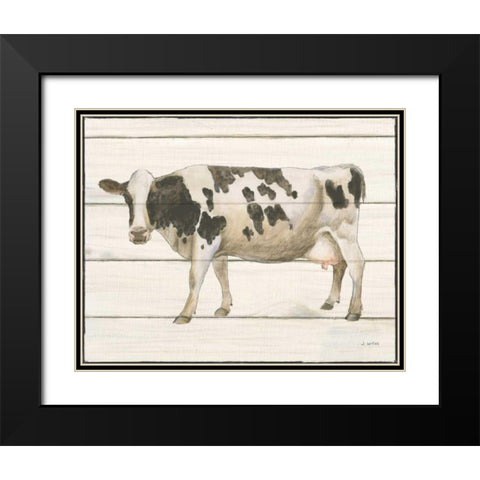 Country Cow VI Black Modern Wood Framed Art Print with Double Matting by Wiens, James