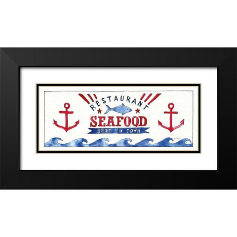 Seafood Shanty X Black Modern Wood Framed Art Print with Double Matting by Tavoletti, Anne