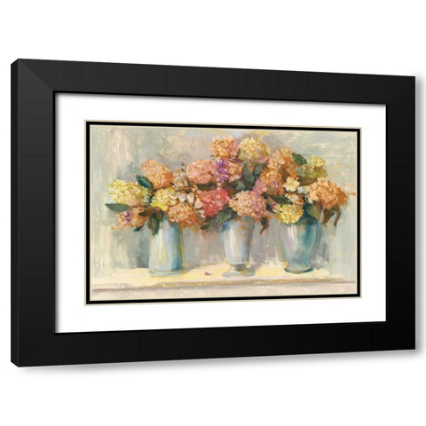 Fall Hydrangea Bouquets Black Modern Wood Framed Art Print with Double Matting by Rowan, Carol