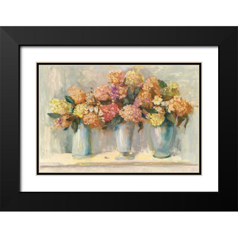 Fall Hydrangea Bouquets Black Modern Wood Framed Art Print with Double Matting by Rowan, Carol