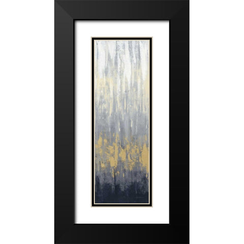 Rain on Asphalt II Navy Black Modern Wood Framed Art Print with Double Matting by Vassileva, Silvia