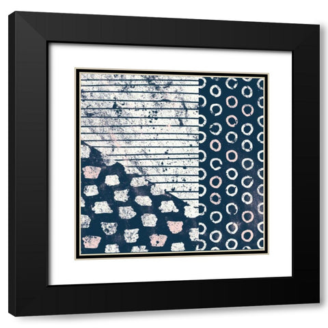 Mark Making Tile IV with Blush Black Modern Wood Framed Art Print with Double Matting by Hershey, Moira