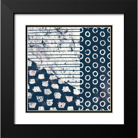 Mark Making Tile IV with Blush Black Modern Wood Framed Art Print with Double Matting by Hershey, Moira
