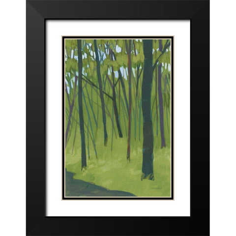 Spring Woods Dark Green Black Modern Wood Framed Art Print with Double Matting by Lovell, Kathrine