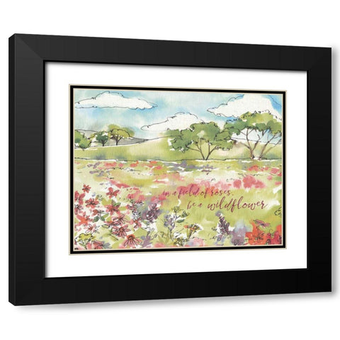 Simply Petals VIII Warm Crop Black Modern Wood Framed Art Print with Double Matting by Tavoletti, Anne