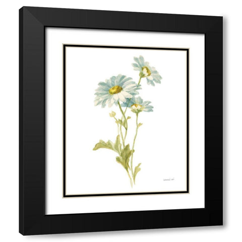 Floursack Florals on White III Black Modern Wood Framed Art Print with Double Matting by Nai, Danhui