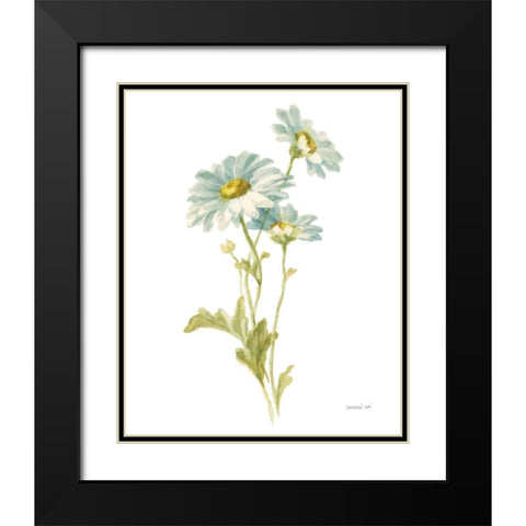 Floursack Florals on White III Black Modern Wood Framed Art Print with Double Matting by Nai, Danhui