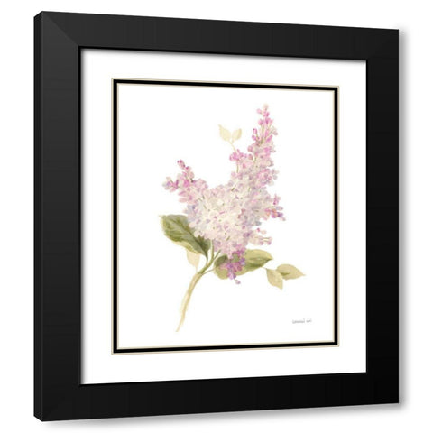 Floursack Florals on White VI Black Modern Wood Framed Art Print with Double Matting by Nai, Danhui