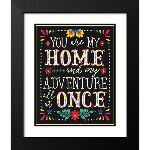 Floral Fiesta Inspiration I Black Modern Wood Framed Art Print with Double Matting by Marshall, Laura