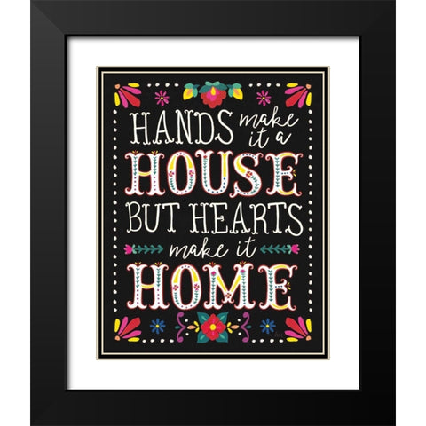 Floral Fiesta Inspiration II Black Modern Wood Framed Art Print with Double Matting by Marshall, Laura