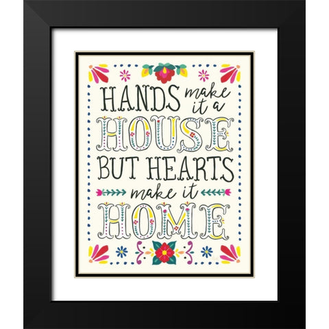 Floral Fiesta White Inspiration II Black Modern Wood Framed Art Print with Double Matting by Marshall, Laura