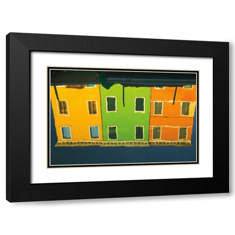 Reflections of Burano IX Black Modern Wood Framed Art Print with Double Matting by Aledanda