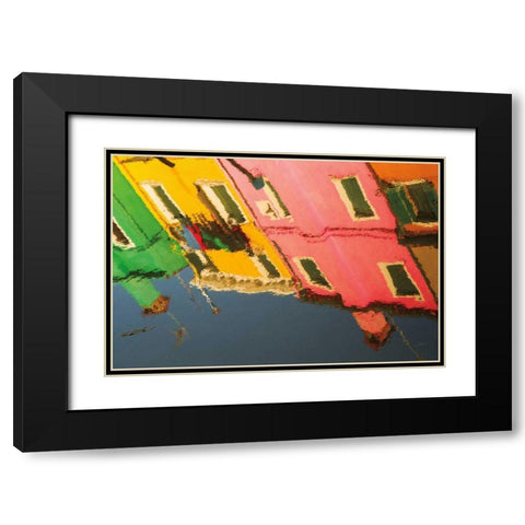 Reflections of Burano X Black Modern Wood Framed Art Print with Double Matting by Aledanda
