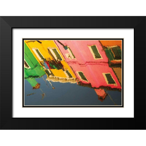 Reflections of Burano X Black Modern Wood Framed Art Print with Double Matting by Aledanda