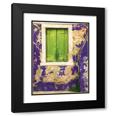 Windows of Burano I Black Modern Wood Framed Art Print with Double Matting by Aledanda