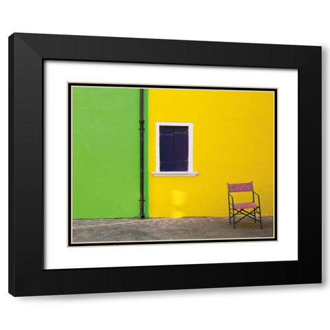 Windows of Burano II Black Modern Wood Framed Art Print with Double Matting by Aledanda