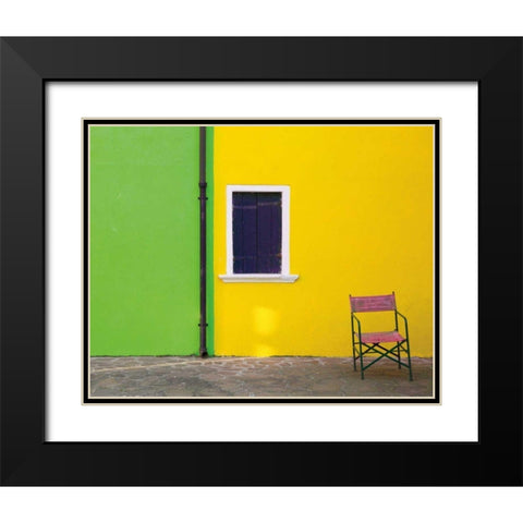 Windows of Burano II Black Modern Wood Framed Art Print with Double Matting by Aledanda