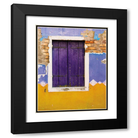 Windows of Burano IV Black Modern Wood Framed Art Print with Double Matting by Aledanda