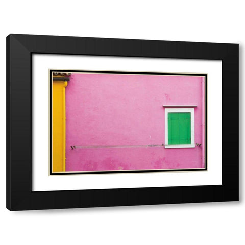 Windows of Burano V Black Modern Wood Framed Art Print with Double Matting by Aledanda