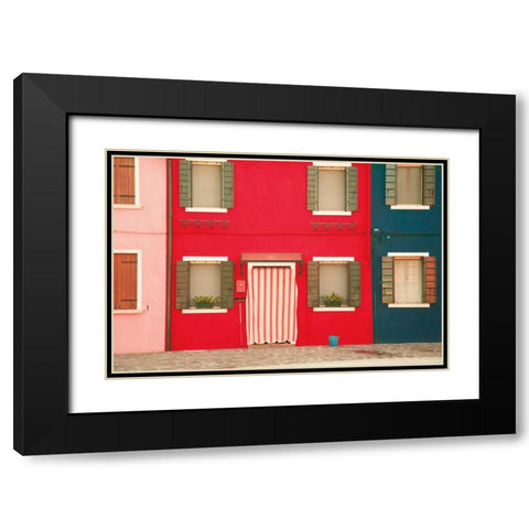 Windows of Burano VI Black Modern Wood Framed Art Print with Double Matting by Aledanda