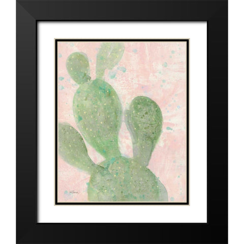 Cactus Panel I Black Modern Wood Framed Art Print with Double Matting by Hristova, Albena