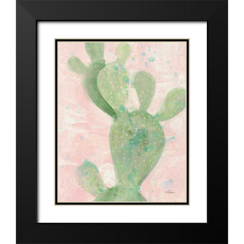 Cactus Panel II Black Modern Wood Framed Art Print with Double Matting by Hristova, Albena