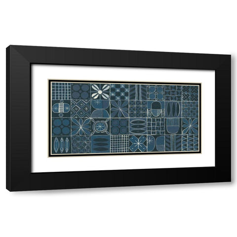 Adire VI Cream Black Modern Wood Framed Art Print with Double Matting by Lovell, Kathrine