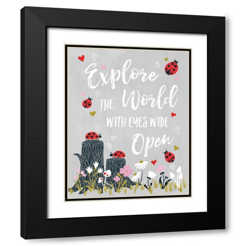Lovebug I Black Modern Wood Framed Art Print with Double Matting by Marshall, Laura