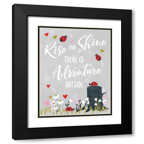 Lovebug II Black Modern Wood Framed Art Print with Double Matting by Marshall, Laura