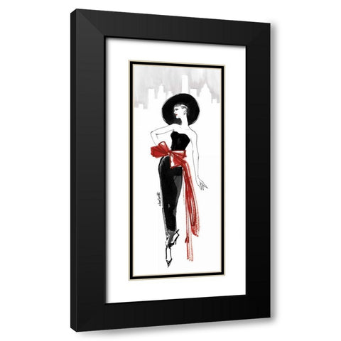 Fifties Fashion IV Red Scarf Black Modern Wood Framed Art Print with Double Matting by Tavoletti, Anne