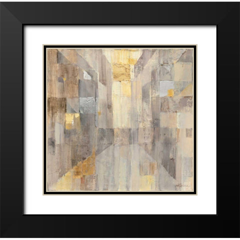 The Gold Square Black Modern Wood Framed Art Print with Double Matting by Hristova, Albena