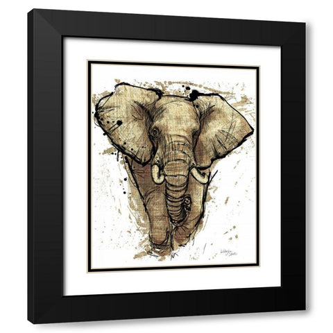 Gold Africa I on White Crop Black Modern Wood Framed Art Print with Double Matting by Studio Wellington