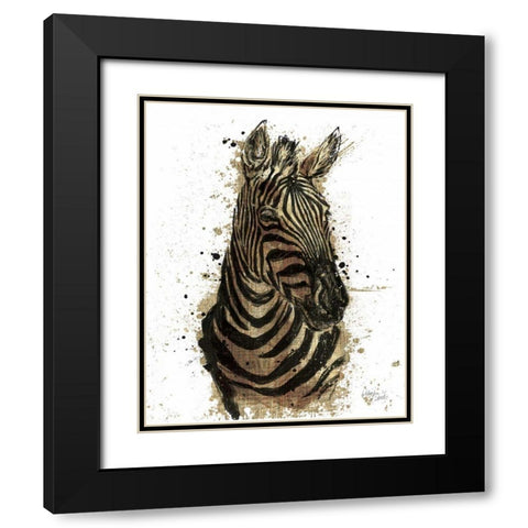 Gold Africa II on White Crop Black Modern Wood Framed Art Print with Double Matting by Studio Wellington