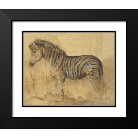 Global Zebra Light Crop Black Modern Wood Framed Art Print with Double Matting by Blum, Cheri