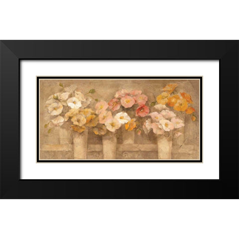 Flower Market Crop Black Modern Wood Framed Art Print with Double Matting by Hristova, Albena