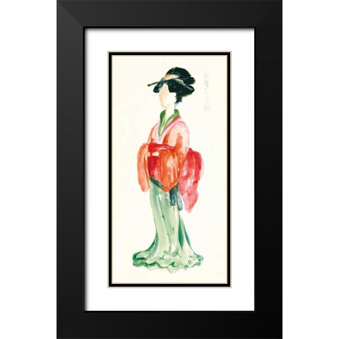 Geisha I Bright Crop Black Modern Wood Framed Art Print with Double Matting by Paschke, Chris