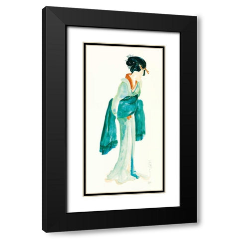 Geisha II Bright Crop Black Modern Wood Framed Art Print with Double Matting by Paschke, Chris