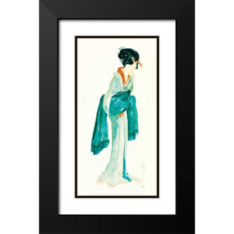 Geisha II Bright Crop Black Modern Wood Framed Art Print with Double Matting by Paschke, Chris