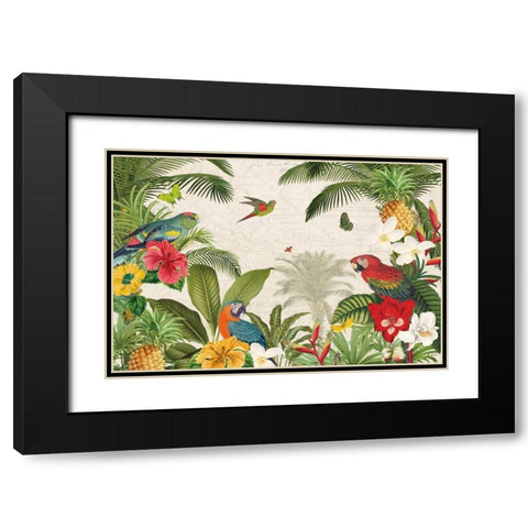 Parrot Paradise I Black Modern Wood Framed Art Print with Double Matting by Pertiet, Katie