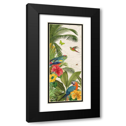 Parrot Paradise VI Black Modern Wood Framed Art Print with Double Matting by Pertiet, Katie