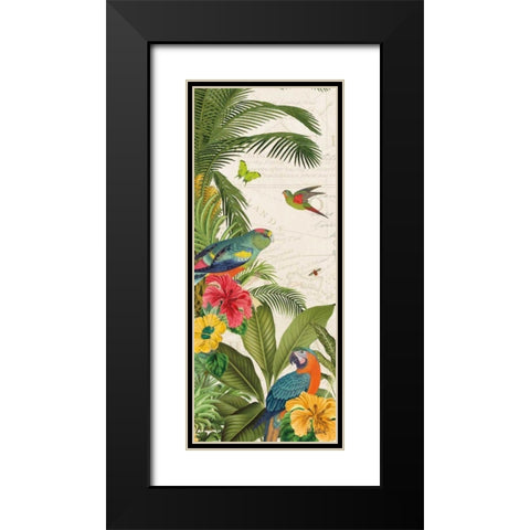 Parrot Paradise VI Black Modern Wood Framed Art Print with Double Matting by Pertiet, Katie