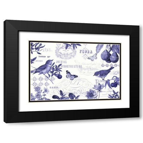 Botanical Blue I Black Modern Wood Framed Art Print with Double Matting by Pertiet, Katie