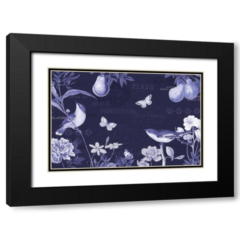 Botanical Blue IV Black Modern Wood Framed Art Print with Double Matting by Pertiet, Katie
