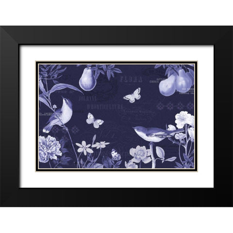 Botanical Blue IV Black Modern Wood Framed Art Print with Double Matting by Pertiet, Katie