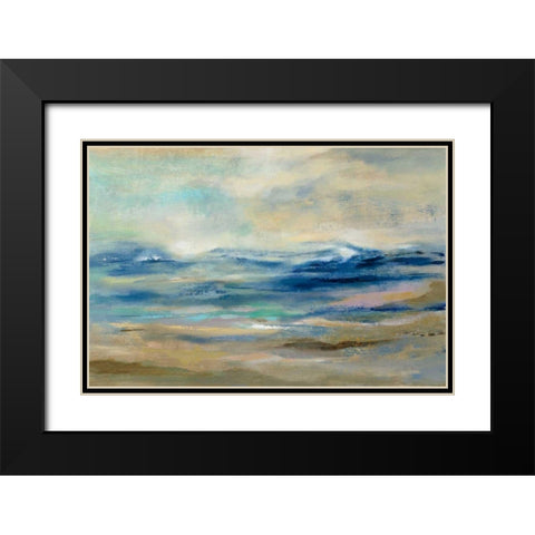 Whispering Wave Black Modern Wood Framed Art Print with Double Matting by Vassileva, Silvia